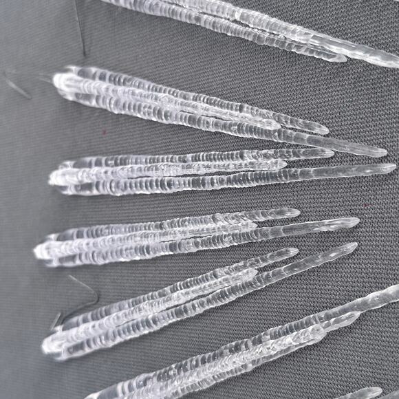 40 VTG Clear Plastic Icicle Ornaments 3 Prong 6” Christmas Winter Holiday Retro - Picture 15 of 16